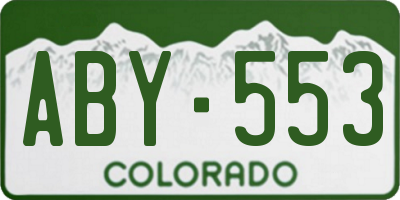 CO license plate ABY553