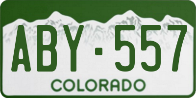 CO license plate ABY557