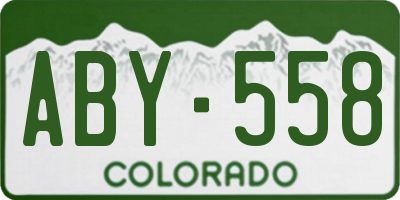 CO license plate ABY558