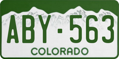 CO license plate ABY563