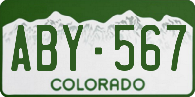 CO license plate ABY567