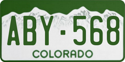 CO license plate ABY568