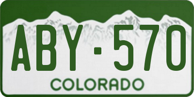 CO license plate ABY570