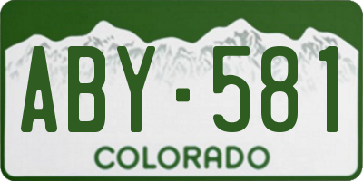 CO license plate ABY581