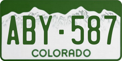 CO license plate ABY587