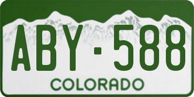 CO license plate ABY588
