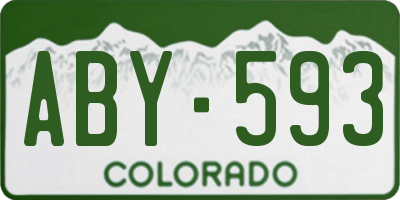 CO license plate ABY593