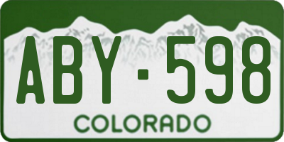 CO license plate ABY598
