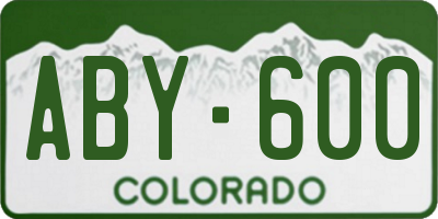CO license plate ABY600