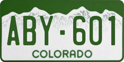 CO license plate ABY601