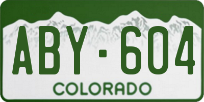 CO license plate ABY604