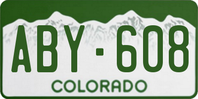 CO license plate ABY608