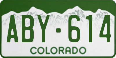 CO license plate ABY614