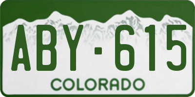 CO license plate ABY615