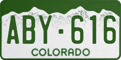 CO license plate ABY616