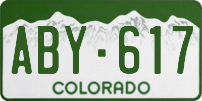 CO license plate ABY617