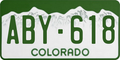 CO license plate ABY618