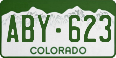 CO license plate ABY623