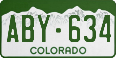 CO license plate ABY634