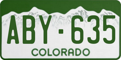CO license plate ABY635