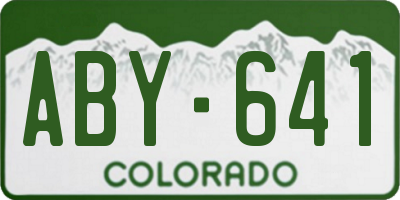 CO license plate ABY641