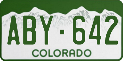CO license plate ABY642