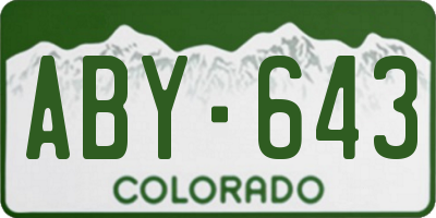 CO license plate ABY643