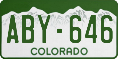 CO license plate ABY646