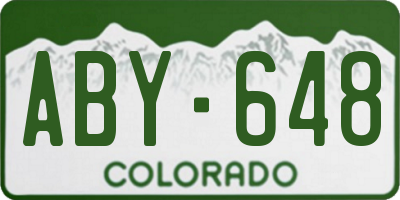 CO license plate ABY648
