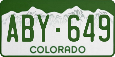 CO license plate ABY649