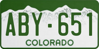 CO license plate ABY651