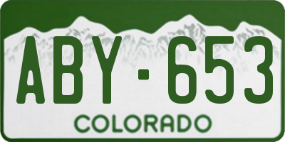 CO license plate ABY653