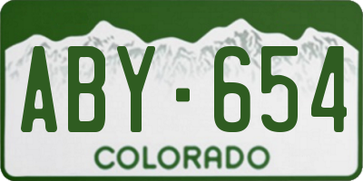 CO license plate ABY654