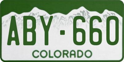 CO license plate ABY660