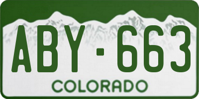 CO license plate ABY663