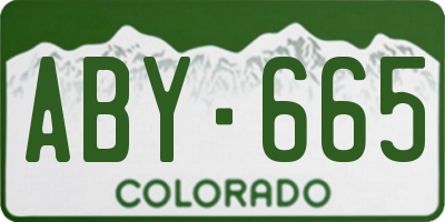 CO license plate ABY665