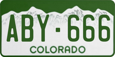 CO license plate ABY666