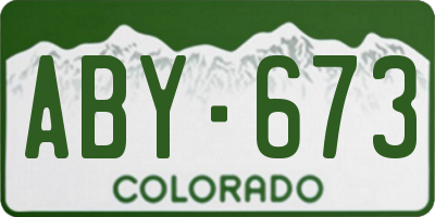 CO license plate ABY673