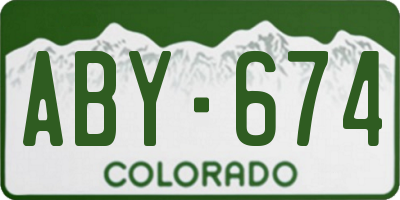 CO license plate ABY674