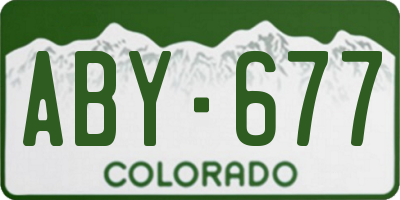 CO license plate ABY677
