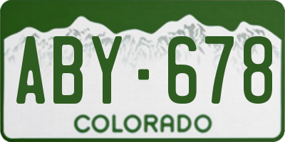 CO license plate ABY678