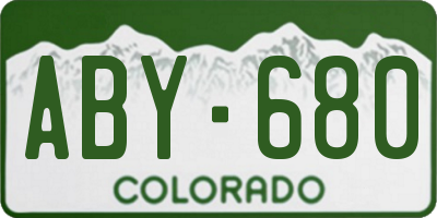 CO license plate ABY680