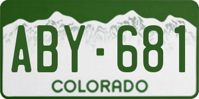 CO license plate ABY681