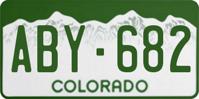 CO license plate ABY682