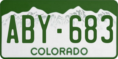 CO license plate ABY683