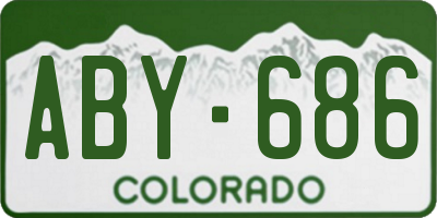 CO license plate ABY686