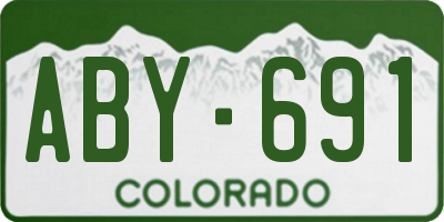 CO license plate ABY691