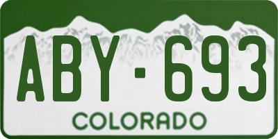 CO license plate ABY693