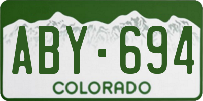 CO license plate ABY694