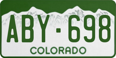 CO license plate ABY698